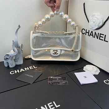 Chanel Transparent Pearl Sand Bag in White