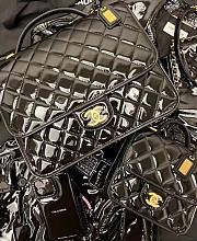 Chanel Large Backpack Patet Calfskin Gold Metal Black - 2