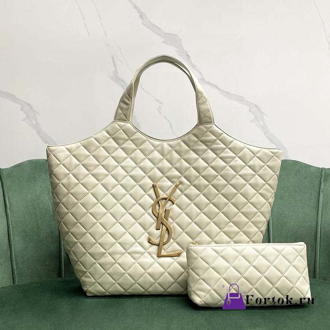Saint Laurent Icare Maxi Shopping Bag in White 38x8x43cm - 1