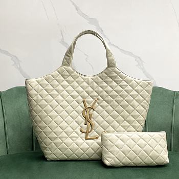 Saint Laurent Icare Maxi Shopping Bag in White 38x8x43cm