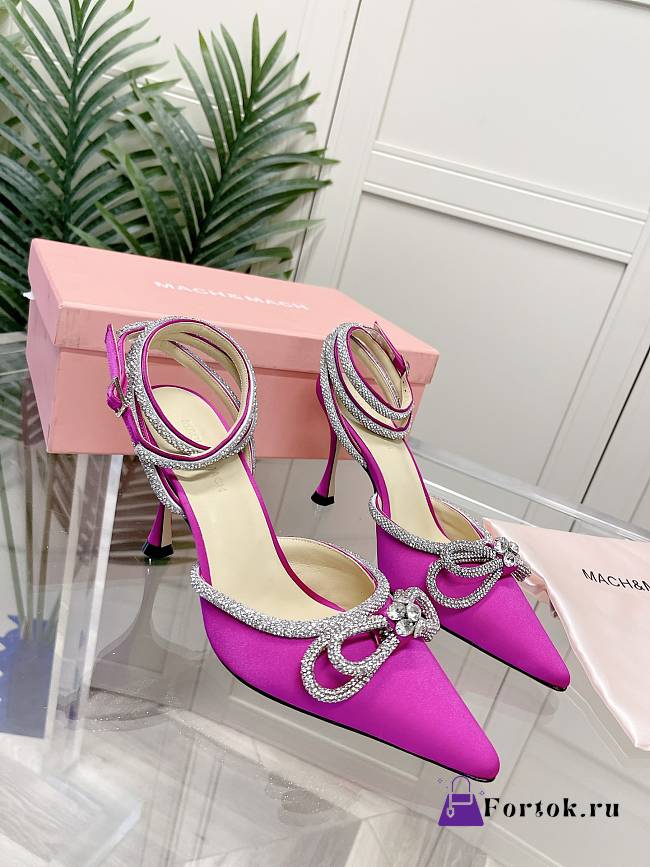 Mach&Mach Double Bow Heels in Pink - 1