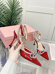 Mach&Mach Double Bow Heels in Red - 6