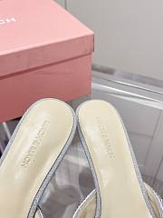Mach&Mach Double Bow Glittered Crystal-embellished Leather Mules - 2