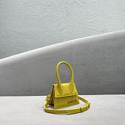 Jacquemus Le Chiquito Mini Yellow Smooth Leather Bag 12x8x5cm - 2