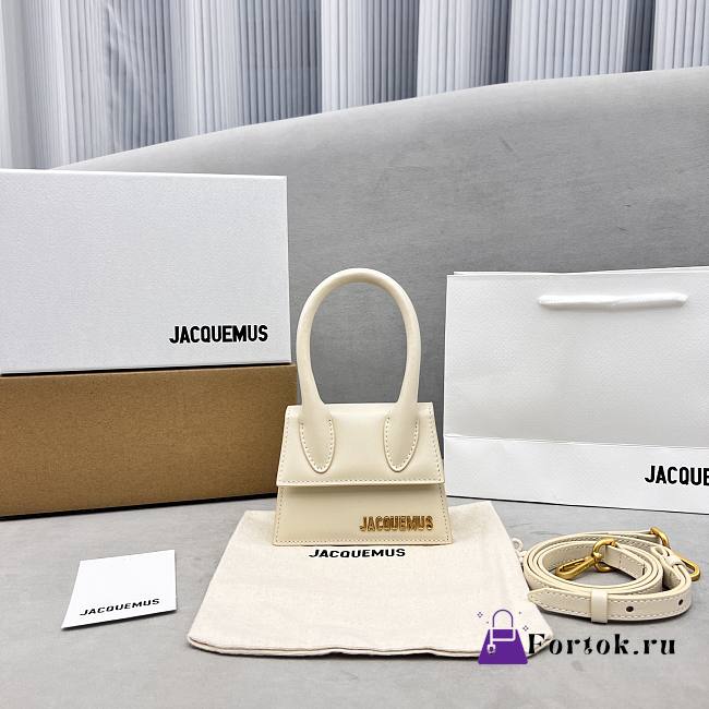 Jacquemus Le Chiquito Mini White Smooth Leather Bag 12x8x5cm - 1