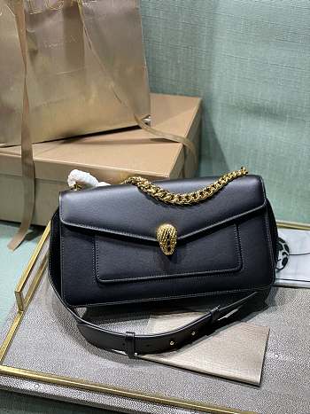 Bvlgari Serpenti East West Maxi Chain Bag in Black 28x14.5x6.5cm