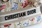 Dior Lady D-Lite Embroidered Hibiscus Bag 24x20x11cm - 3