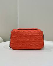 Fendi Women's Red Baguette Chain Medium Shoulder Bag 24×6×13cm - 3