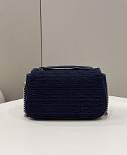 Fendi Women's Blue Baguette Chain Medium Shoulder Bag 24×6×13cm - 5