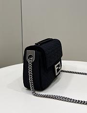 Fendi Women's Black Baguette Chain Medium Shoulder Bag 24×6×13cm - 3