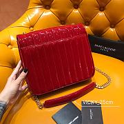 Saint Laurent Red Vicky Medium Leather Shoulder Bag 25x22.5x9.5cm - 5