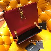 Saint Laurent Red Vicky Medium Leather Shoulder Bag 25x22.5x9.5cm - 3