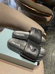 Prada Padded Napa Leather Slides in Black  - 2