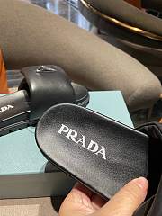Prada Padded Napa Leather Slides in Black  - 3