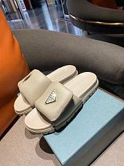 Prada Padded Napa Leather Slides in Beige - 4