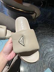 Prada Padded Napa Leather Slides in Beige - 2