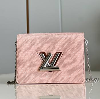 Louis Vuitton Twist handbag in Pink Silver Buckle M68750 19x13.5x4.2cm