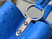 Louis Vuitton Capucines Ostrich Leather Bag in Blue M95393 27x21x10cm - 4