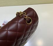 Chanel Classic Flap Bag Lambskin Leather Red 25cm - 4