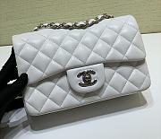 Chanel Classic Flap Bag Lambskin Leather White 20cm - 1