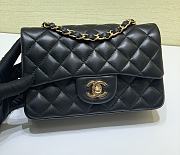 Chanel Classic Flap Bag Lambskin Leather Black 20cm - 1