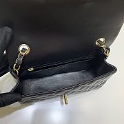 Chanel Classic Flap Bag Lambskin Leather Black 20cm - 4