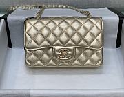 Chanel Classic Flap Bag Lambskin Leather Gold 20cm - 1