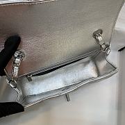 Chanel Classic Flap Bag Lambskin Leather Silver 20cm - 3