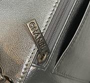 Chanel Classic Flap Bag Lambskin Leather Silver 20cm - 2