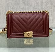 Chanel Classic Boy Chervon Red Bag 25cm - 1