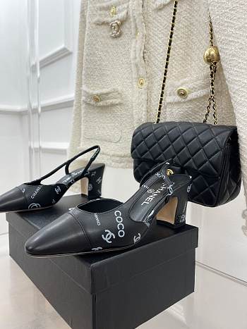 Chanel CC Pattern High Heels in Black 