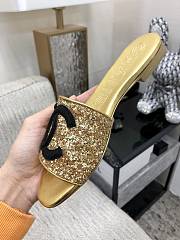 Chanel Glittered Mules in Beige - 4