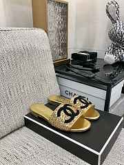 Chanel Glittered Mules in Beige - 6