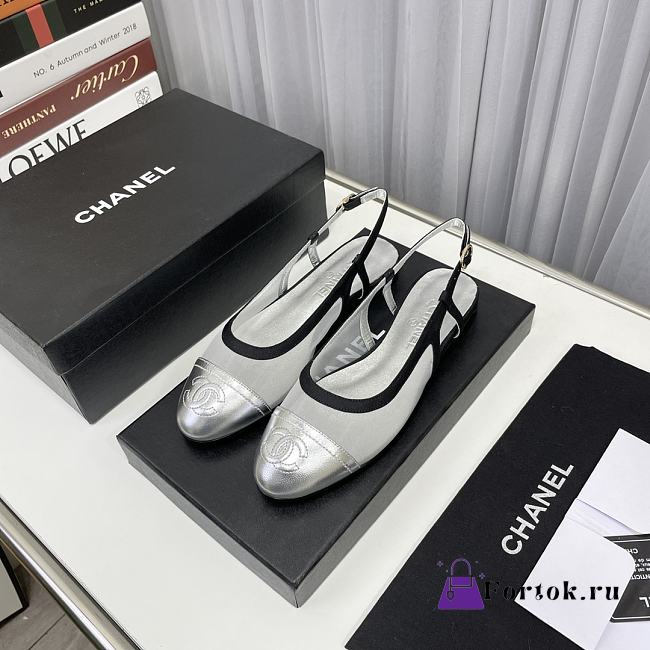 Chanel Slingback in Silver - 1