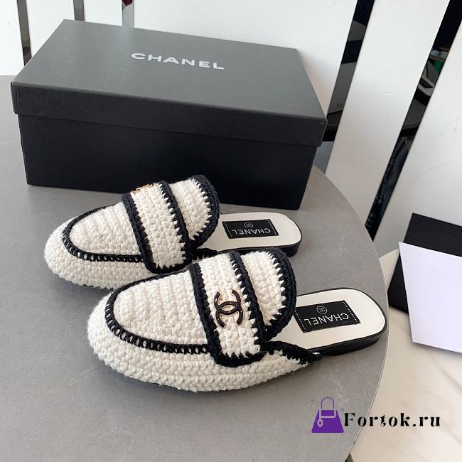 Chanel Slippers in White - 1