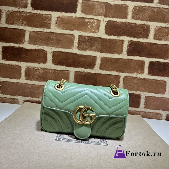 Gucci Marmont Shoulder Bag in Green 446744 22x13x6cm - 1