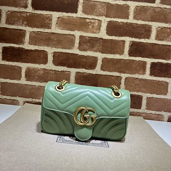 Gucci Marmont Shoulder Bag in Green 446744 22x13x6cm