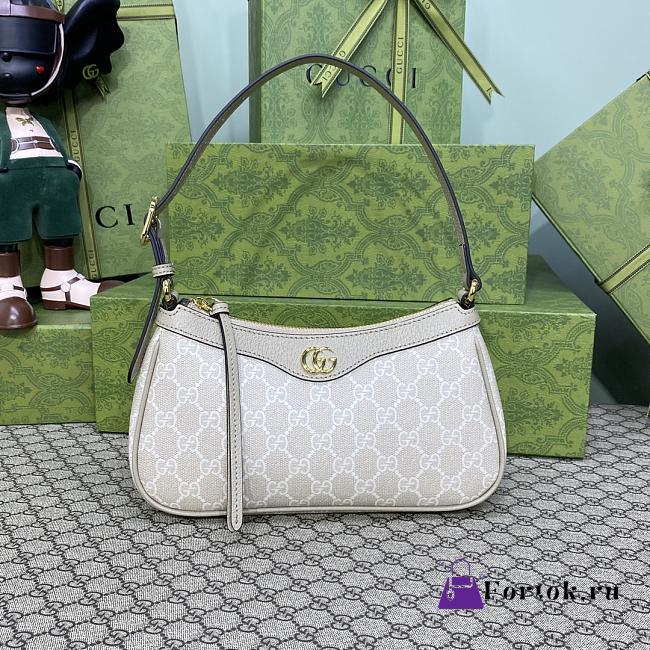 Gucci White Double G Ophidia Shoulder Bag 735145 25x15x6.5cm - 1
