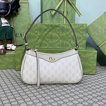 Gucci White Double G Ophidia Shoulder Bag 735145 25x15x6.5cm