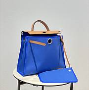 Hermes Herbag Zip Bag Blue Brown 31cm - 3