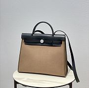 Hermes Herbag Zip Bag Brown Black 31cm - 1