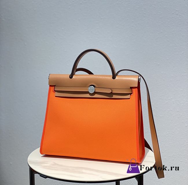 Hermes Herbag Zip Bag Orange Brown 31cm - 1