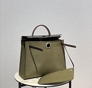 Hermes Herbag Zip Bag Green Black 31cm - 5
