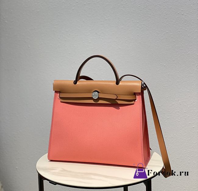 Hermes Herbag Zip Bag Pink Brown 31cm - 1