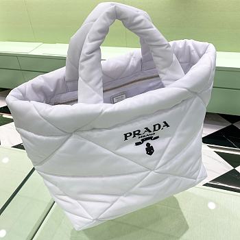 Prada Padded Re-nylon Tote Bag in White 40x38x16cm