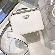 Prada Brique Saffiano Leather Bag in White 18x12x5.5cm - 5