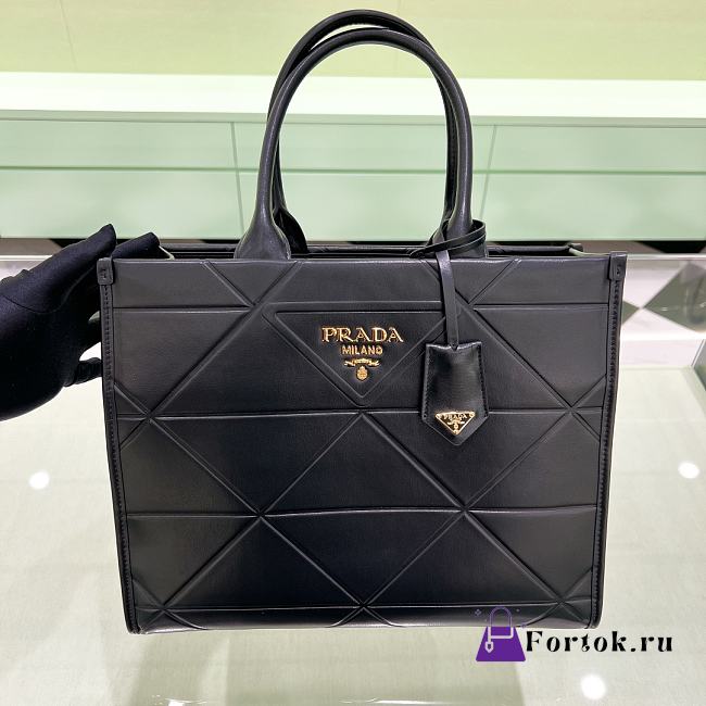 Prada Symbole Bag With Topstitching Bag in Black 33x28x11cm - 1