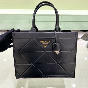 Prada Symbole Bag With Topstitching Bag in Black 33x28x11cm