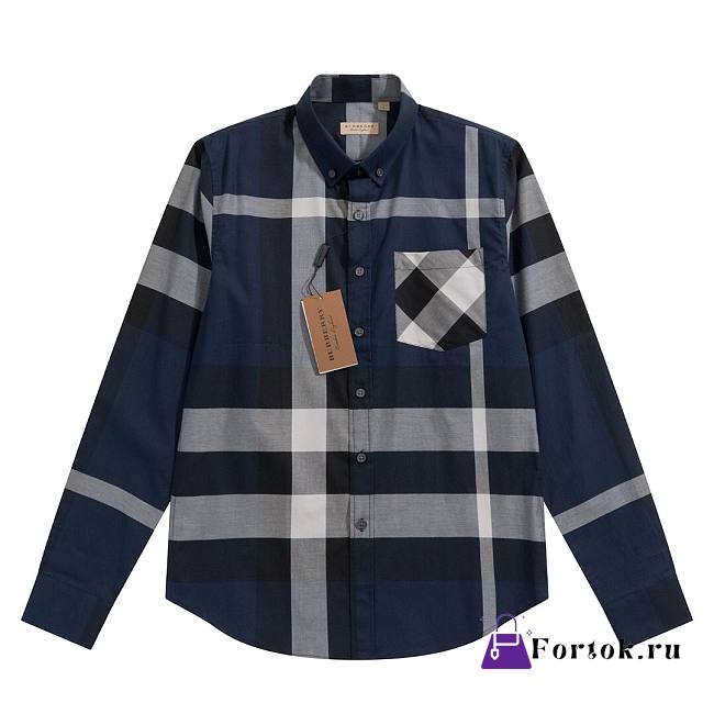 Burberry Blue Block Plaid Shirt - 1