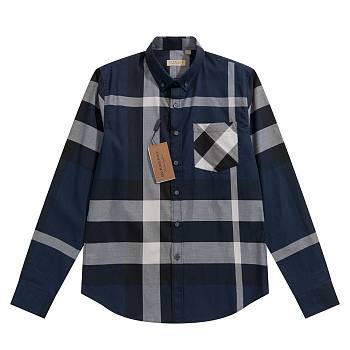 Burberry Blue Block Plaid Shirt